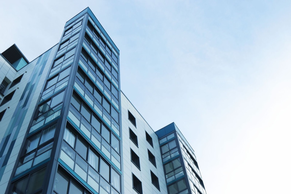 Edifício residencial comercial para avaliação em escala