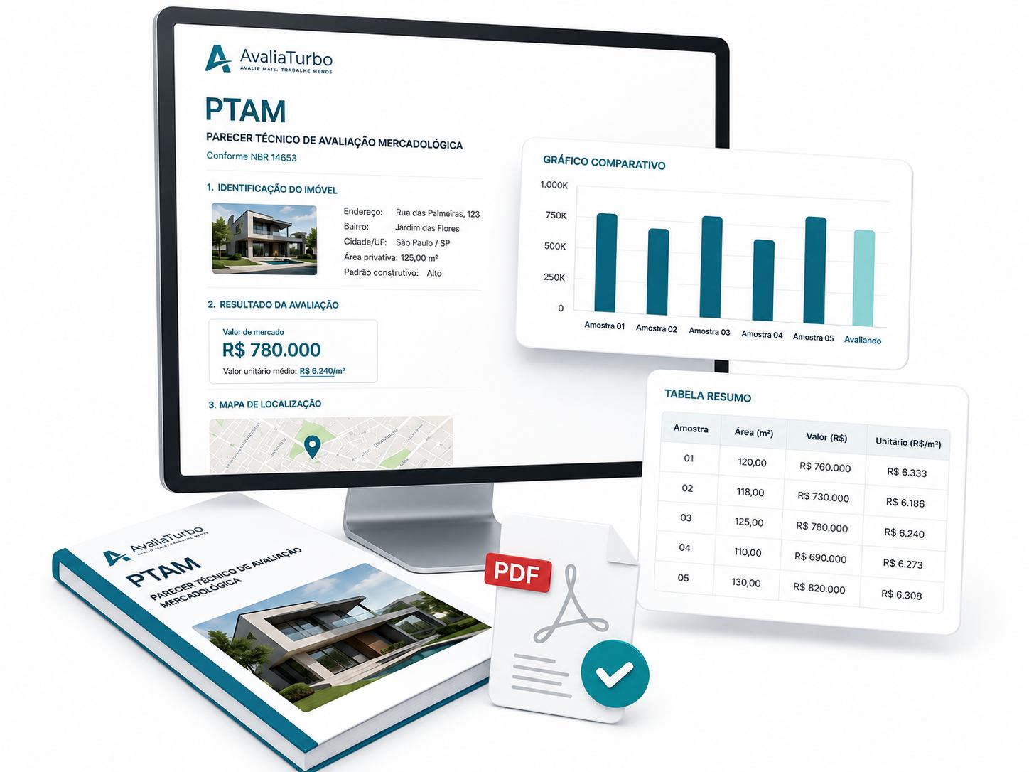 Relatório PTAM profissional pronto para exportar em PDF